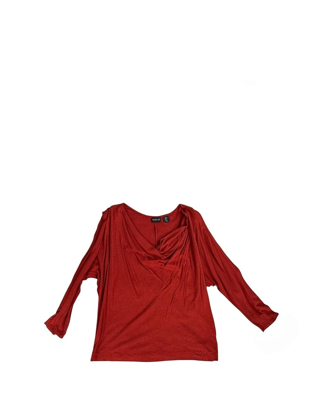 Rachel Zoe Cowl Neck Dolman Long Sleeve Top Red XL